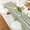 AOKSUNONA Chiffon Table Runner Eucalyptus Green 27x118 Inch Polyester Wedding