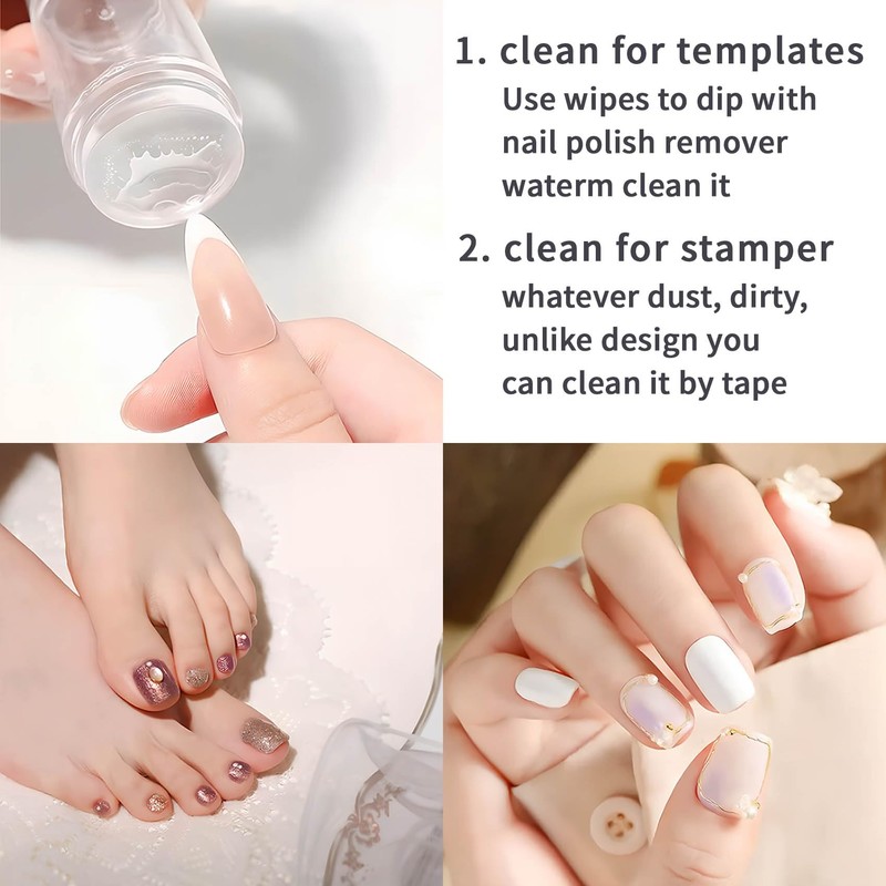 French Tip Tool,Nail Art Stamper Kit for DIY together,Home Manicure