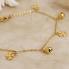 Frigotine Dainty Gold Bell Clover Charm Chain Ankle Bracelet for