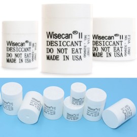 Wisesorb 3 Gram 50 Pack Silica Gel Canister, Desiccant Canister, Silica Gel Capsules, Desiccant Capsules, Moisture Absorbers for Food Storage, Food Safe Dehumidifiers Wisecan