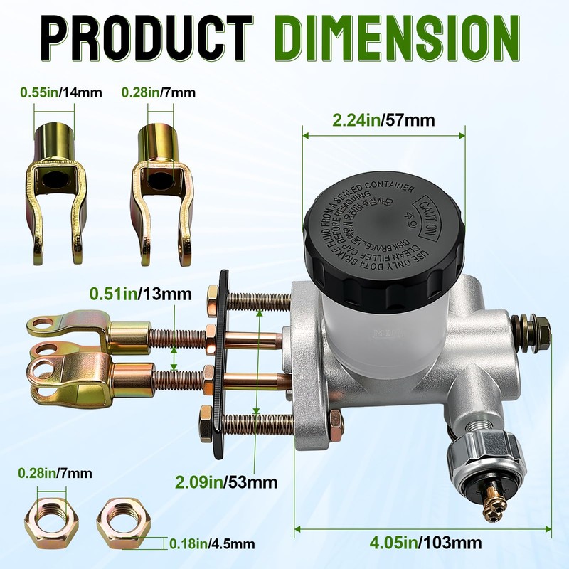 LOCOPOW Go Kart Hydraulic Brake Master Cylinder for 150cc 90cc