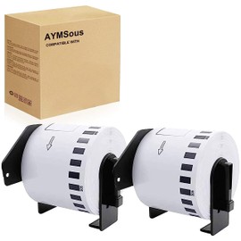 AYMSous Compatible 2 Pack DK-1209 Die-Cut White Label Paper (1.1 inch x 2.4 inch / 62mm x 29mm) with 2 Refillable Cartridge Replacement for Brother DK-1209 for QL Label Printers (800 Labels/Rolls)