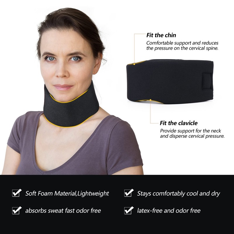 Soft Foam Neck Brace Universal Cervical Collar, Adjustable Neck Support