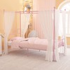 Weehom Twin Canopy Bed Frame with Headboard and Footboard, 4