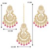 Aheli Bollywood Ethnic Chandbali Style Big Earrings Maang Tikka Set