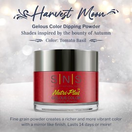 SNS Healthy Natural Nails SNS Nail Dip Powder, Gelous Color Dipping Powder - Tomato Basil (Orange, Cream) - Long-Lasting Dip Nail Color Lasts 14 Days - Low-Odor & No UV Lamp Required - 1 OZ