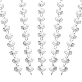 PATIKIL 14 mm Crystal Garland Strands, 32.8 Ft Acrylic Octagon Chandelier Bead Chains String for DIY Craft Wedding Party Home Decorative Jewelry Making, Clear