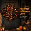 24 in Halloween Wreath for Front Door, Black Skeleton Spider