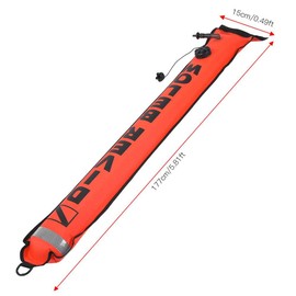 Keenso de Marcador de Superficie, Accesorios de Buceo de Marcador de Superficie de Alta Visibilidad de 6 pies de Marcador Inflable(180.50 * 15.70 * 2.00cm-Rojo)