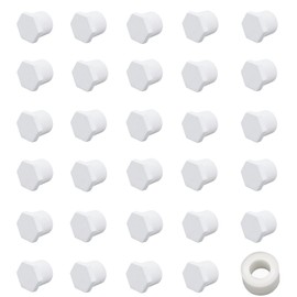 RVPNR 29 Pieces RV Hot Water Heater Drain Plug with Tape, 1/2 Inch NPT Drain Plug White Plastic Drain Plug, Compatible with RV Camper and Atwood Water Heater 11630 91857.