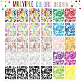 Letter Stickers 30 Sheets 1500 PCS Large Alphabet Sticker 2 Inch Vinyl Self Adhesive Stick on Stickers for Water Bottles Cup Mailbox Number Address Craft Scrapbooking Bulletin Board Decor Multicolor