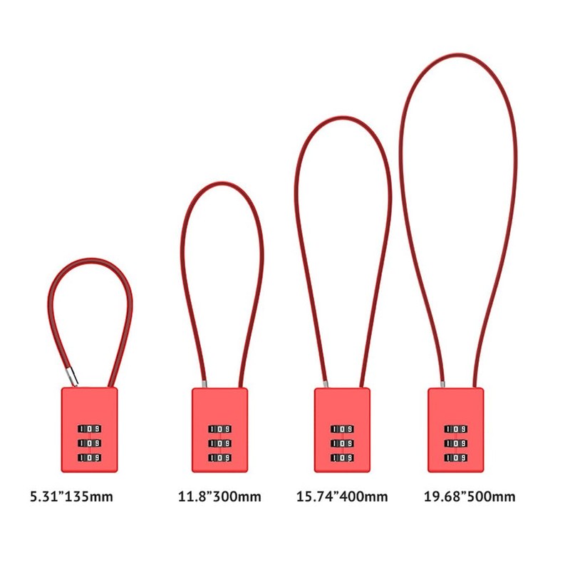 Maizoon 5 Pack 3 Digit Combination Lock with 500mm Heavy