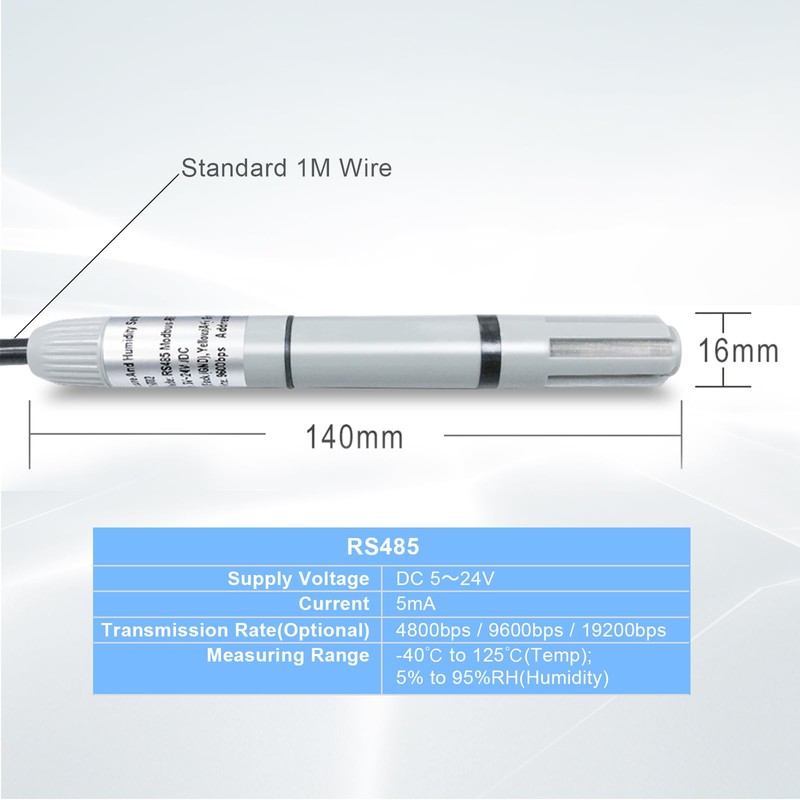 Tzone RS485 Temperature Sensor Modbus RTU Temperature and Humidity Transmitter,Industrial