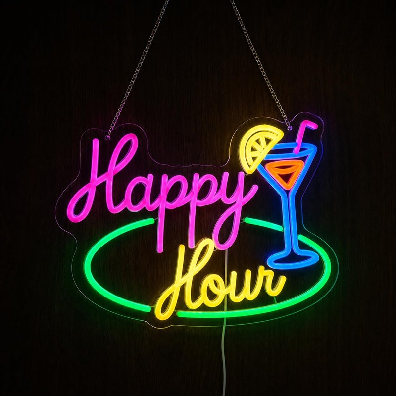 Chordwave LED Bar Sign – Happy Hour Neon Bar Sign