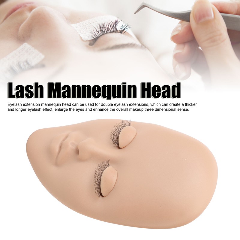Lash Mannequin Head Reusable Soft Rubber 3D Effects Replaced Eyelids