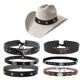 choyaxo 6 Pcs Cowboy Hat Band Ethnic Western Hat Bands Cowboy Hat Belt for Women Cowgirl Men