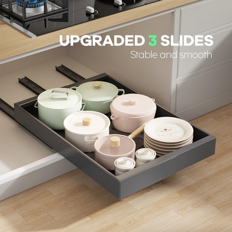 Seinloes 4 Pack Pull Out Cabinet Organizer 21" Deep with