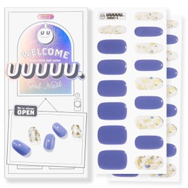 UUUUU. Semi Cured Gel Nail Strips (Spring Collection) - 100% Real Gel, Long-Lasting & Easy to Apply & Remove, Works Any UV/LED Lamps - Spring 2025, Nail inspo, Art Stickers - Blue Ore