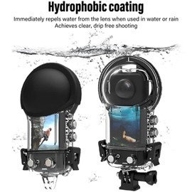 Waterproof Case for Insta360 ONE X3, IPX8 Waterproof Underwater Dive Protective Shell with Bracket Supports 50m/164FT Deep, Ideal for Diving, Surfing