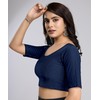 TRENDMALLS Women's Dobby Pure Cotton Elastin Stretchable Readymade Blouse (B01-Red-3XL)