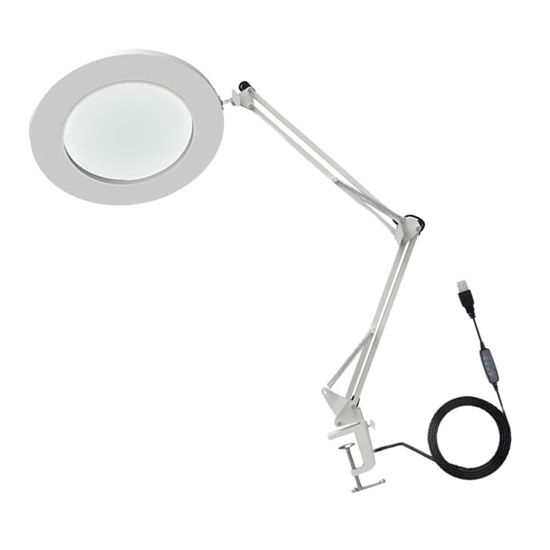 10X Magnifying Glass with LED Light Flexible Arm Brightness Adjustable