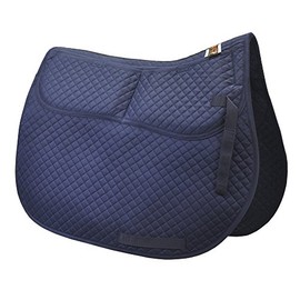 ECP Equine Comfort Products All-Purpose Correction Saddle Pad, Diamond Quilted Design with Adjustable Memory Foam Shims for Customized Fit, Pressure Relief, and Breathable Performance, Navy Blue
