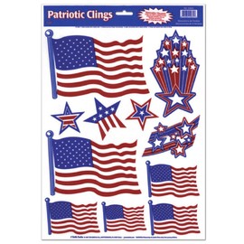 Patriotic Clings (stars & stripes designs) Party Accessory (1 count) (11/Sh)
