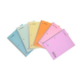 Mintra Office Spiral Notebooks - Pastel, College Ruled, 6 Pack, For School, Office, Business, Professional,70 Sheets