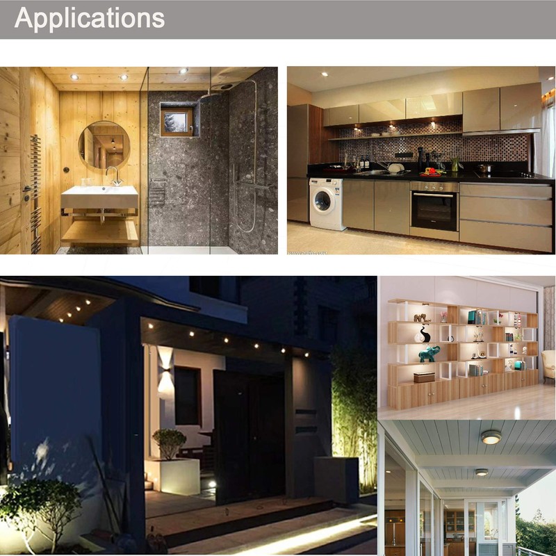 CNBRIGHTER LED Cabinet Light,Bathroom Porch Lights,3W COB Dimmable IP65 Waterproof,Surface