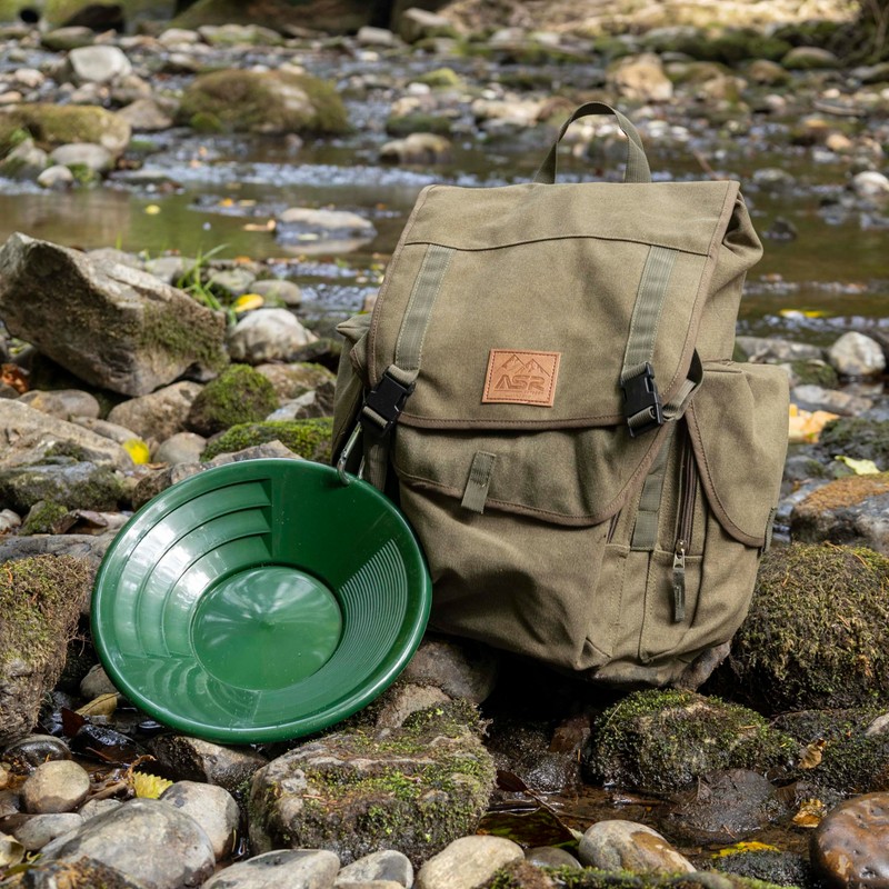 ASR Outdoor 10 inch Gold Pan with Dual Riffles for