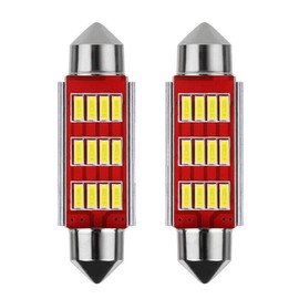 Sebellou 41MM 42MM 211-2 578 212-2 LED Lights Bulbs 12-SMD 6000K White Festoon CAN-Bus for Car Interior Map Dome Door Courtesy License Plate Lights, Pack of 2