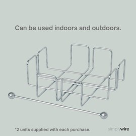 simplywire – Pack of 2 - Napkin/Serviette Holder with Weighted Bar – Chrome