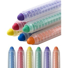 Dustless Chalk for Kids, Colored Sidewalk Chalk With Holder,Non-Toxic Washable Toddlers Chalks Drawing Writing for Outdoor Art Play,Blackboard(6 Pcs)