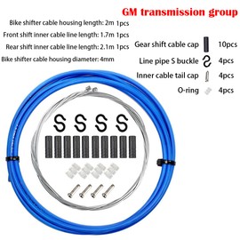 Bicycle Change Cable Kit, CTRICALVER Bike Shifter Cables, Bicycle Bike Shift, Shifter Cable Set Bike Cable, Bicycle Shifter line for Mountain Road Bike Universal Bicycle, Bicycle Cable Set(Blue)
