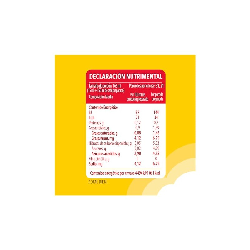 Coffee Mate Sustituto Crema Café Líquido Sabor Avellana 530g