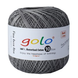 golo Crochet Yarn Size 10 for Hand Knitted Crochet Yarn Made of 100% Cotton, 40 g, 228 m Length, Hook ≈ 1.5 mm