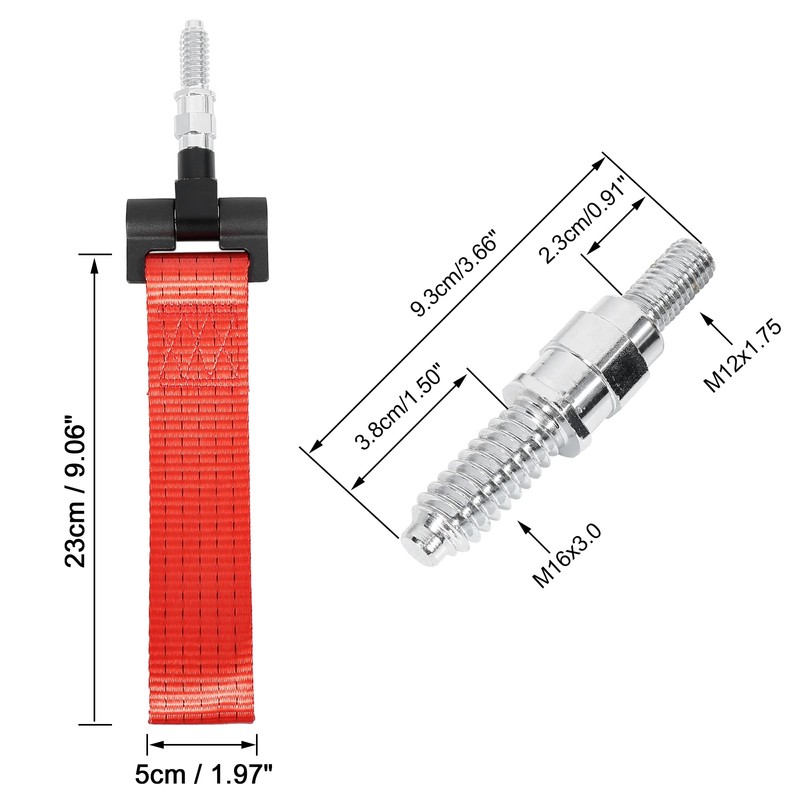 X AUTOHAUX Red Auto Car Vehicle Tow Towing Hook Front