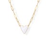 PAVOI 14K Yellow Gold Plated White Blue Enamel Pendant Necklace