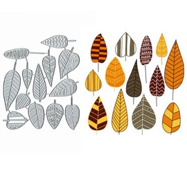 13pcs Flower Leaf Metal Die Cuts,Merry Christmas Snowflake Leaf Flower Cutting Dies Cut Stencils for DIY Scrapbooking Album Decorative Embossing Paper Dies Card Making