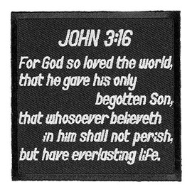 John 3:16 Scripture Patch, Christian Patches