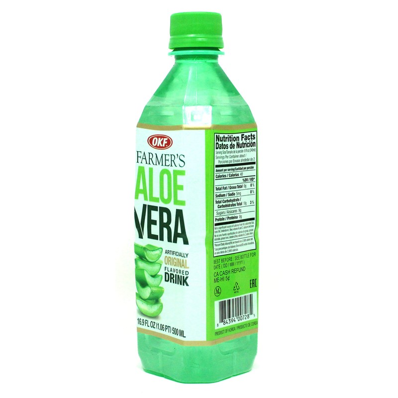 OKF Farmer's Aloe Vera Drink, Original, 16.9 Fluid Ounce (Pack