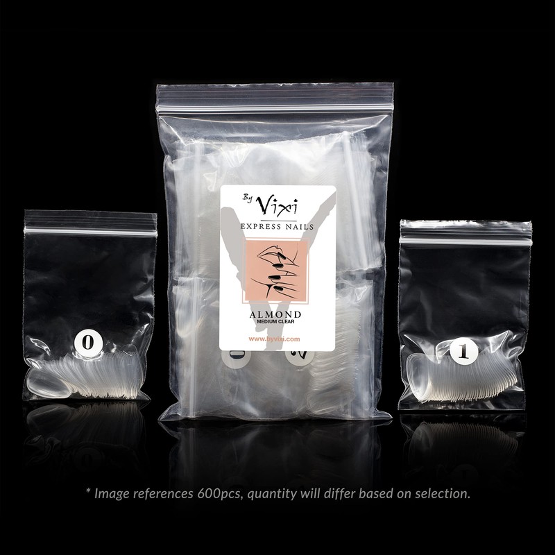 By Vixi 600 pieces MEDIUM ALMOND NAIL SET with FREE