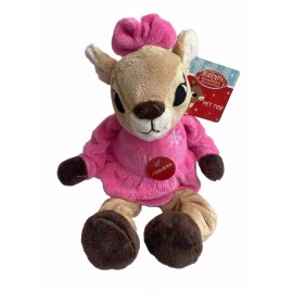 Dan Dee Clarice Rudolph The Red Nose Reindeer Dog Toy 11in Plush Stuffed Animal -Squeaks