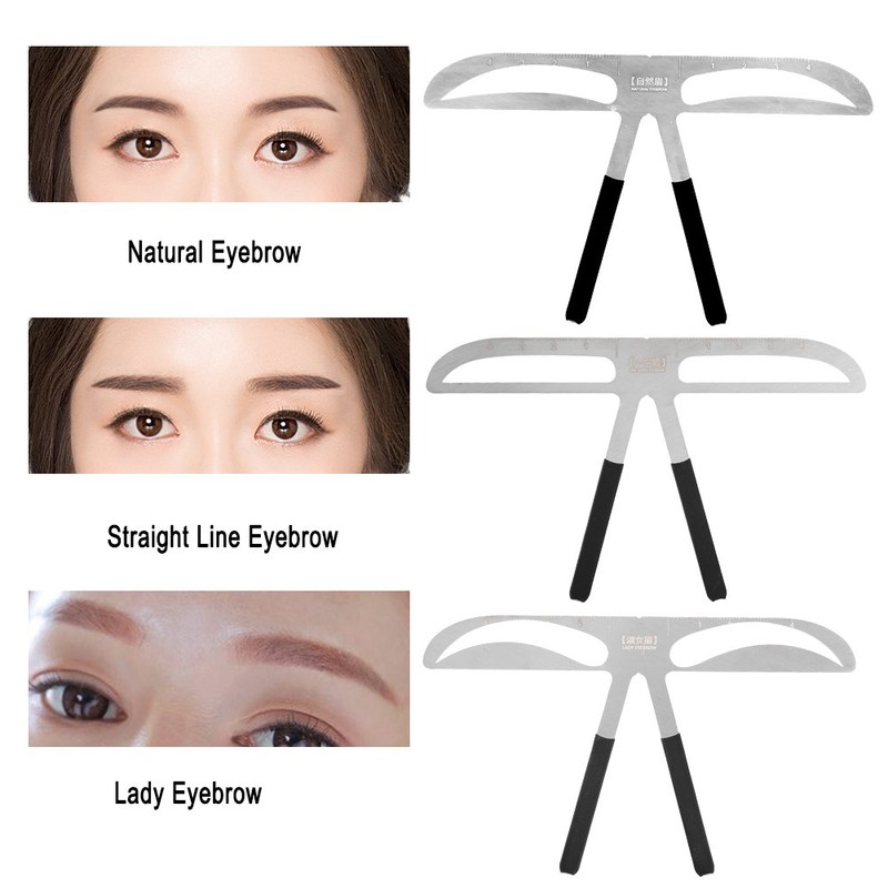 3 Styles Practical Eyebrow Stencil Make Up Eyebrow Ruler Brake
