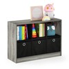 Furinno Bookcase and End Table Bundle with Bins and Drawers