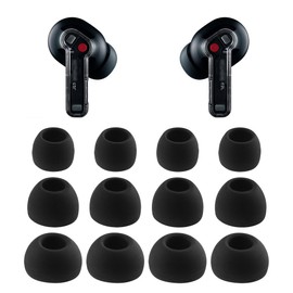 NANLANFAN Replacement Silicone Ear Tips for Nothing Ear/Nothing Ear (a) Wireless Earbuds, 6 Pairs (S/M/L, Black)