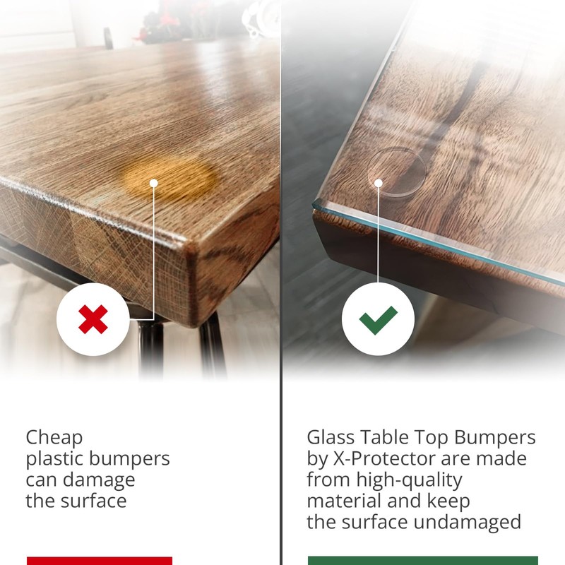 X-Protector Glass Table Top Bumpers - 20 PCS 1.2"- Self-Adhesive