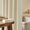 Seenus Water-Resistant Beige Fabric Shower Curtain Extra Long 72 x