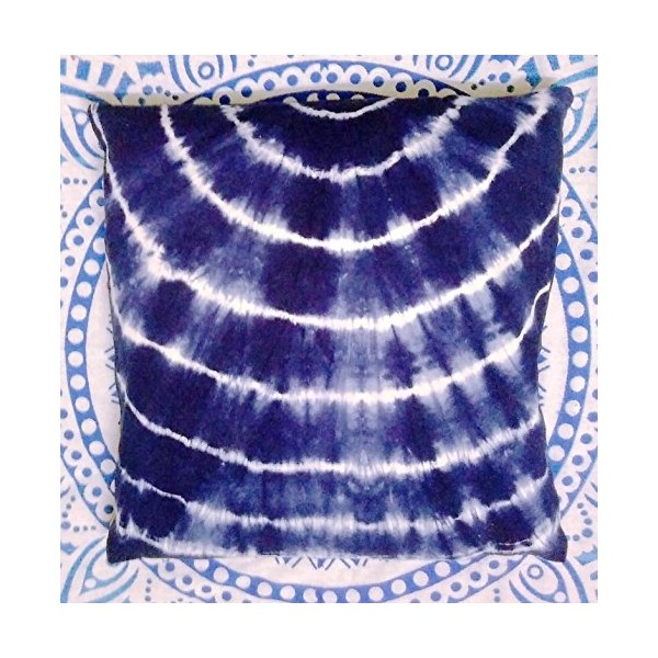 Shibori Pillow Cases, Indigo Pillow, Outdoor Cushion Cover 16x16,Tie Dye