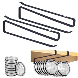 Mecyfaty Tumbler Lid Organizer, 2 Pack for Yeti Lid Organizer, Space Saving Water Bottle Lid Holders, Tumbler Lid Holder Up to 12 Lids, Cup Lid Organizers for Kitchen Under Cabinet Storage